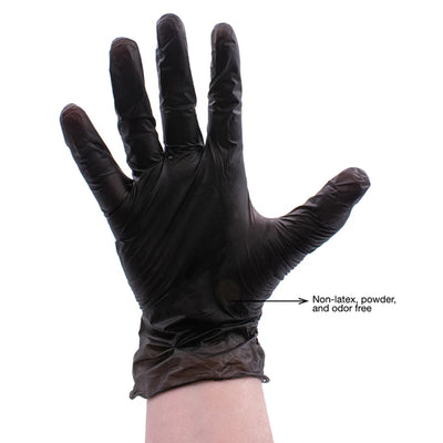 Black Vinyl Disposable Gloves 100pk - Large